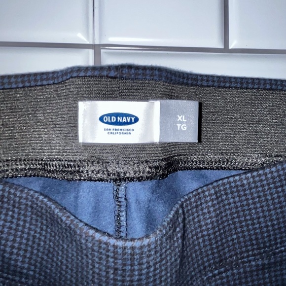 Ladies XL houndstooth navy Old Navy pull on leggings great for fall thicker warm - Picture 11 of 15